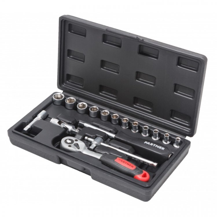 1/4"Набор инструментов 17пр.(6-гран.)(4-13мм) 1/4"Набор инструментов 17пр.(6-гран.)(4-13мм)