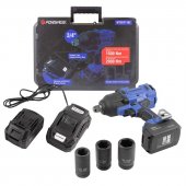 Гайковерт ударный аккумуляторный 3/4''+набор головок ударных глуб.27,30,32мм(2 БАТАРЕИ,20V,5.0AH LI-ION,1550об/мин,3 реж.усилия:130,400,1500Нм),в кейс