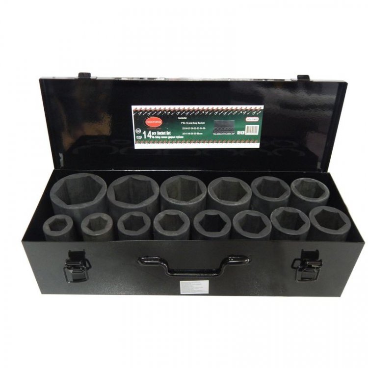 Набор головок ударных глубоких 14пр. 1" (22,24,27,30,32,33,34,36,38,41,46,50,55,60) в метал.кейсе Набор головок ударных глубоких 14пр. 1" (22,24,27,30,32,33,34,36,38,41,46,50,55,60) в метал.кейсе