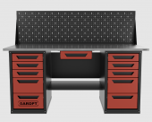 Верстак двухтумбовый 5 ящиков /5 ящиков с экраном и ящиком, красный 1800*700 GAROPT, GT1800Y1Y5Y5PP.red Верстак двухтумбовый 5 ящиков /5 ящиков с экраном и ящиком, красный 1800*700 GAROPT, GT1800Y1Y5Y5PP.red