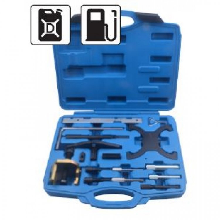 Набор фиксаторов для обслуживания двигателей  Ford,Mazda(1.25,1.4,1.6,1.7,1.8,2.0 16V;1.4,1.6,1.8,2.0TDCI; 1.8TD, 1.8TD DI; 1.4, 1.6 HDI)16пр, в кейсе