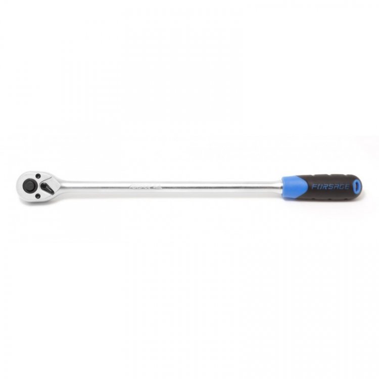 Трещотка реверсивная 1/4"L-300мм с резиновой ручкой (72зуб)