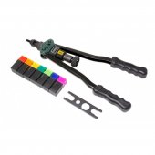 Заклепочник двуручный резьбовой усиленный со шкалой затяжки от 0-10мм(L - 380мм, резьбовые адаптеры - М3, М4, М5, М6, М8, М10, М12)