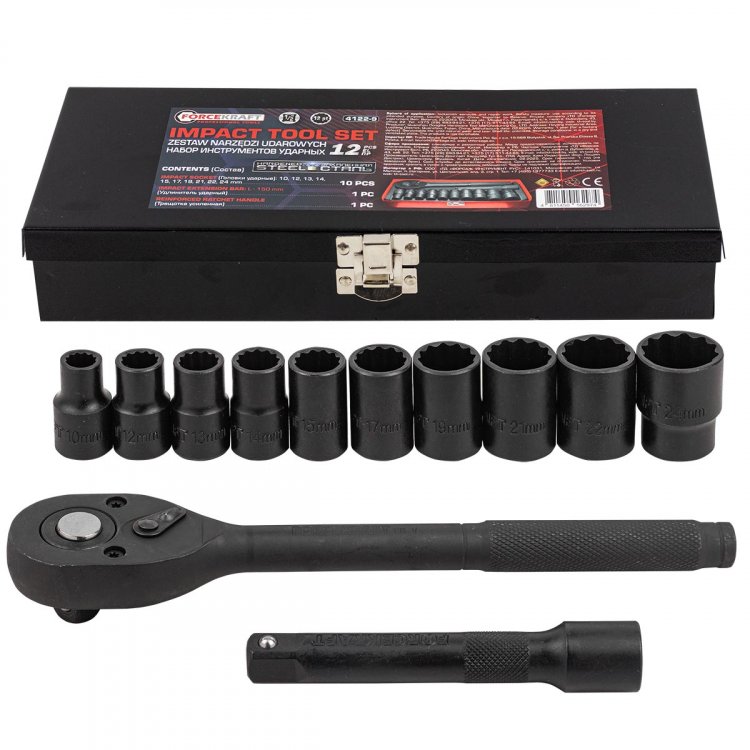 Набор инструментов ударный 12пр. 1/2" (12гр.) Набор инструментов ударный 12пр. 1/2" (12гр.)
