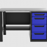 Верстак однотумбовый 4 ящика синий 1400*700 Garopt, GT1400STY4.blue