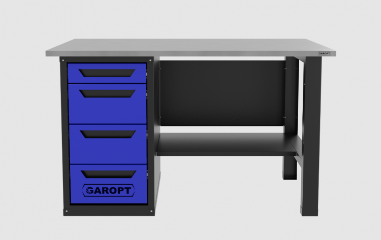 Верстак однотумбовый 4 ящика синий 1400*700 Garopt, GT1400STY4.blue