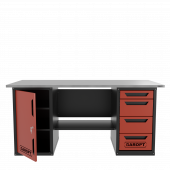 Верстак двухтумбовый дверь/4 ящиков, красный 1800*700 Garopt, GT1800DY4.red