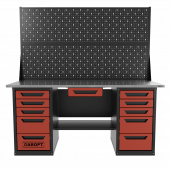 Верстак двухтумбовый 5 ящиков /5 ящиков с двумя экранами и ящиком, 1800*700 красный GAROPT, GT1800Y1Y5Y5PP2.red