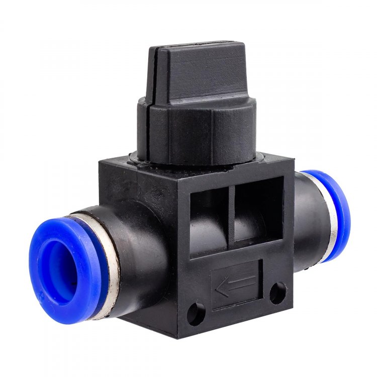 Фитинг для пластиковых трубок с краном 8x8мм Фитинг для пластиковых трубок с краном 8x8мм