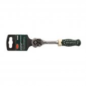 Трещотка реверсивная с резиновой ручкой 1/4"(L-155мм, 72зуб.), на пластиковом держателе