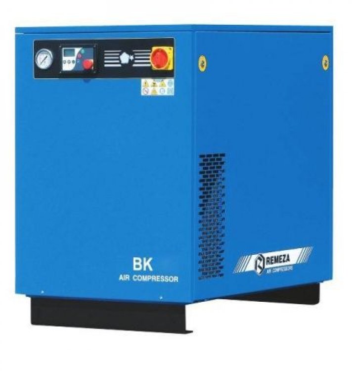 Винтовой компрессор ВК20Е-10ВС, без ресивера , производительность 2100л/мин,  рабочее давление 10 бар, мощность двигателя 15кВт, вес 350 кг, габариты 1125x810x1180мм. REMEZA, Республика Беларусь