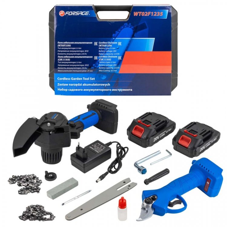 Набор cадового аккумуляторного инструмента (пила сабельная аккумуляторная WT02F1230, пила сабельная аккумуляторная CSR 1118 E) в комплекте с аксессуар Набор cадового аккумуляторного инструмента (пила сабельная аккумуляторная WT02F1230, пила сабельная аккумуляторная CSR 1118 E) в комплекте с аксессуар