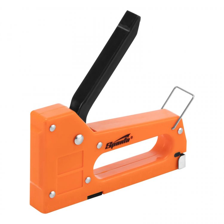 Степлер мебельный пластиковый, со скобами 100 шт, тип скобы 53, 4-8 мм Sparta Степлер мебельный пластиковый, со скобами 100 шт, тип скобы 53, 4-8 мм Sparta