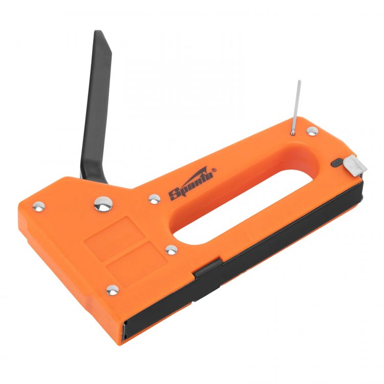 Степлер мебельный пластиковый, со скобами 100 шт, тип скобы 53, 4-8 мм Sparta Степлер мебельный пластиковый, со скобами 100 шт, тип скобы 53, 4-8 мм Sparta