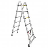 Лестница-стремянка телескопическая алюминиевая многофункциональная (1.9+1.9м, 6+6ступенек, max нагрузка 150кг, вес 13.8кг) Лестница-стремянка телескопическая алюминиевая многофункциональная (1.9+1.9м, 6+6ступенек, max нагрузка 150кг, вес 13.8кг)