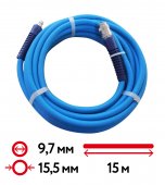 Шланг воздушный гибридный армированный  9,7мм*15,5мм*15м с металлическими БРС (евро)