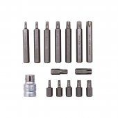Набор бит TORX с битодержателем,15пр. 1/2"(L: 30/75мм; Т20,Т25,Т30,Т40,Т45,Т50,Т55)