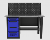 Верстак однотумбовый 4 ящика с экраном синий 1400*700 Garopt, GT1400STY4PP.blue
