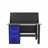 Верстак однотумбовый 4 ящика с экраном синий 1400*700 Garopt, GT1400STY4PP.blue
