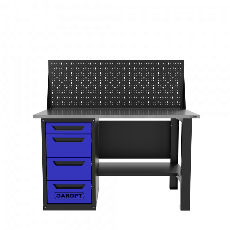Верстак однотумбовый 4 ящика с экраном синий 1400*700 Garopt, GT1400STY4PP.blue Верстак однотумбовый 4 ящика с экраном синий 1400*700 Garopt, GT1400STY4PP.blue