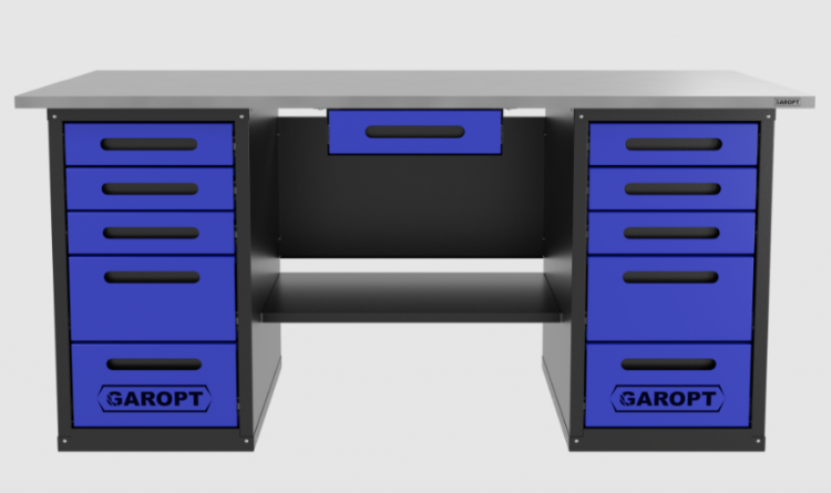 Верстак с ящиком двухтумбовый 5 ящиков /5 ящиков, синий 1800*700 GAROPT, GT1800Y1Y5Y5.blue Верстак с ящиком двухтумбовый 5 ящиков /5 ящиков, синий 1800*700 GAROPT, GT1800Y1Y5Y5.blue