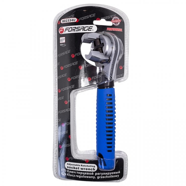 Ключ торцевой трещоточный многофунциональный с прорезиненной рукояткой (6-24мм)