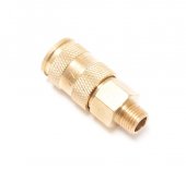 Быстроразъем пневматический с клапаном-наружняя резьба 1/4" (латунь)