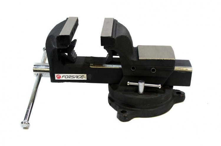 Тиски стальные поворотные с наковальней+захват для труб и съемными губками+захват для труб 7"-175мм Тиски стальные поворотные с наковальней+захват для труб и съемными губками+захват для труб 7"-175мм