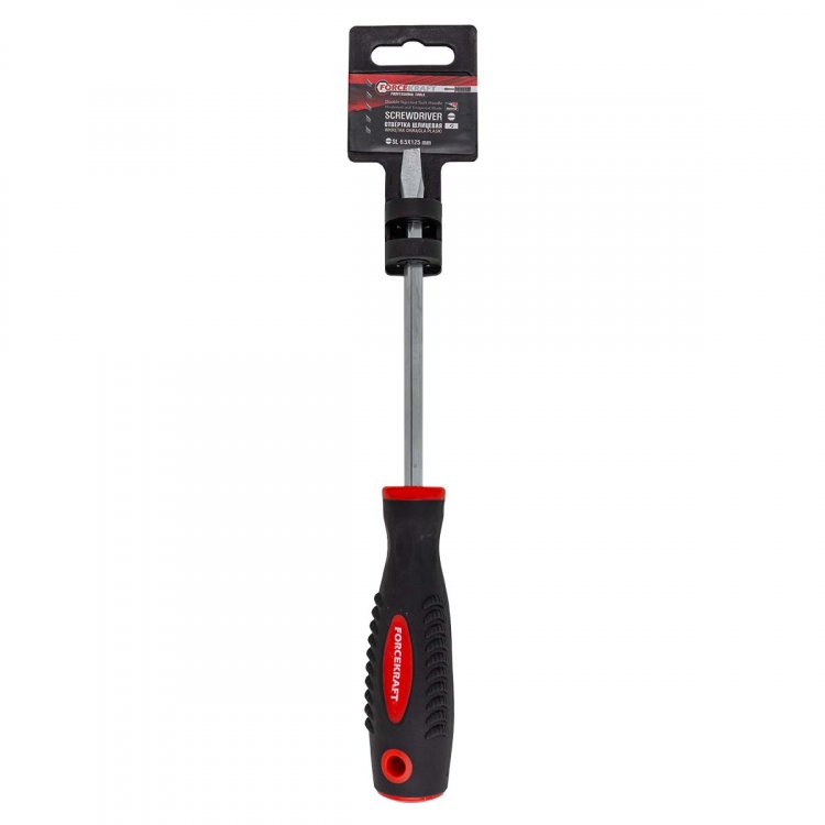 Отвертка шлицевая магнитная "Profi" S2 SL6.5х125мм, в пластиковом держателе