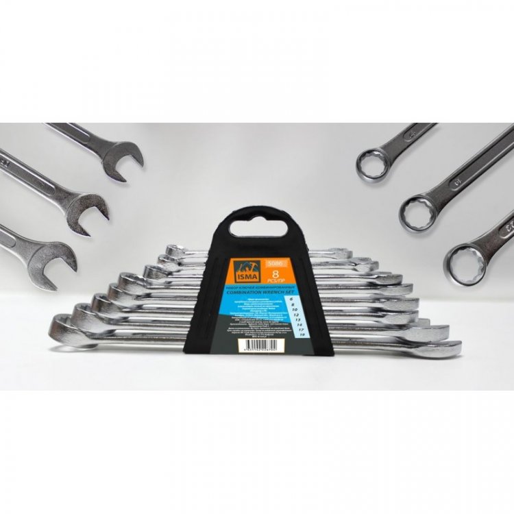 Набор ключей комбинированных 8пр. (6, 8, 10, 12, 13, 14, 17, 19мм).в пластиковом держателе