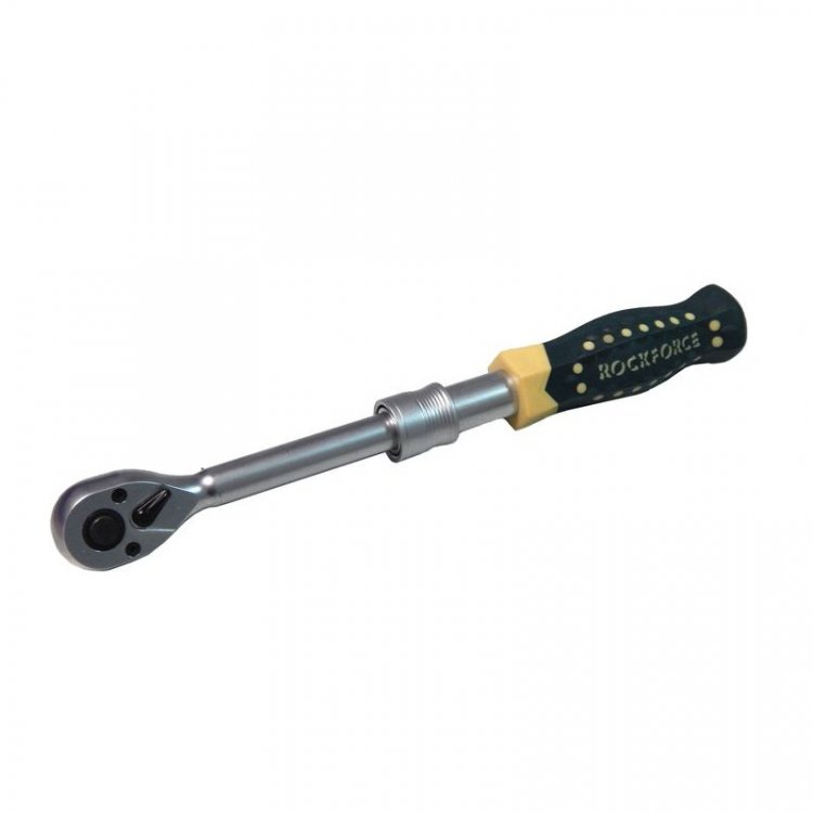 Трещотка реверсивная телескопическая с резиновой ручкой 3/8 L 215-320мм(72зуб.) Трещотка реверсивная телескопическая с резиновой ручкой 3/8 L 215-320мм(72зуб.)