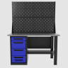 Верстак однотумбовый 4 ящика с двумя экранами, синий 1400*700 Garopt, GT1400STY4PP2.blue