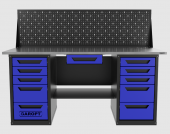 Верстак двухтумбовый 5 ящиков /5 ящиков с экраном и ящиком, синий 1800*700 GAROPT, GT1800Y1Y5Y5PP.blue Верстак двухтумбовый 5 ящиков /5 ящиков с экраном и ящиком, синий 1800*700 GAROPT, GT1800Y1Y5Y5PP.blue