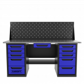 Верстак двухтумбовый 5 ящиков /5 ящиков с экраном и ящиком, синий 1800*700 GAROPT, GT1800Y1Y5Y5PP.blue