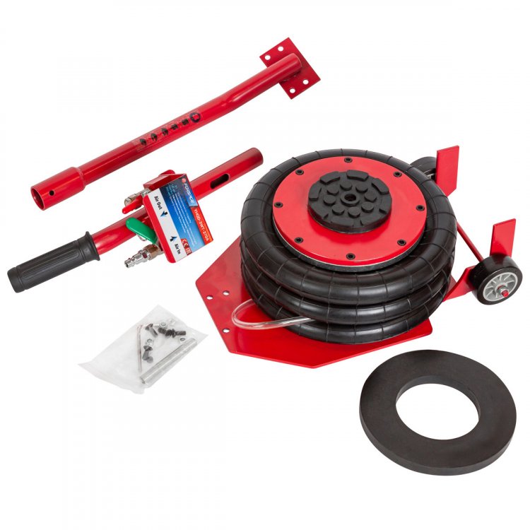 Домкрат подкатной пневматический 3т(6-12bar, h min 135мм, h max 420мм, 3 подушки, Ø270мм) Домкрат подкатной пневматический 3т(6-12bar, h min 135мм, h max 420мм, 3 подушки, Ø270мм)