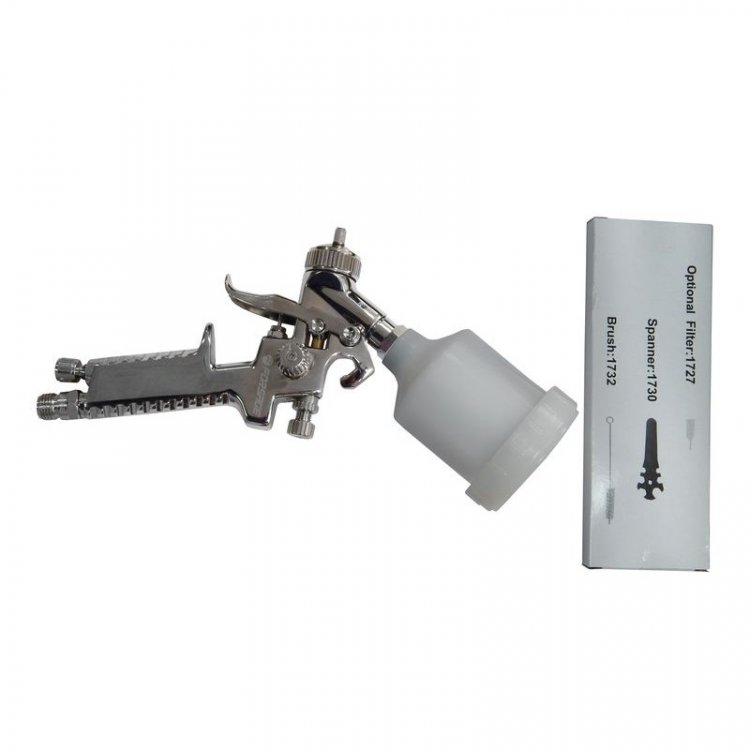 Краскораспылитель пневматический с верхним пластиковым бачком (600мл,сопло 1.3мм,факел 180-280мм,LVLP) Краскораспылитель пневматический с верхним пластиковым бачком (600мл,сопло 1.3мм,факел 180-280мм,LVLP)