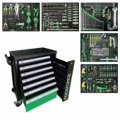 Тележка инструментальная 7-и полочная с набором инструментов 274пр и дополнительной боковой секцией 810х480х850мм