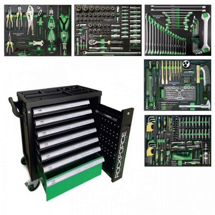 Тележка инструментальная 7-и полочная с набором инструментов 274пр и дополнительной боковой секцией 810х480х850мм