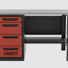 Верстак однотумбовый 4 ящика красный 1400*700 Garopt, GT1400STY4.red
