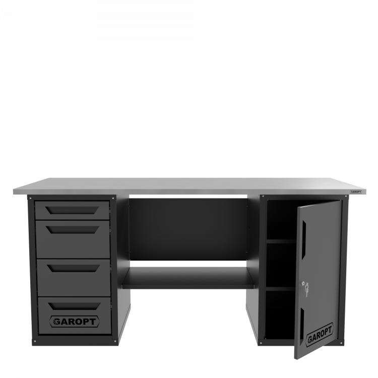 Верстак двухтумбовый дверь/4 ящиков, серый 1800*700 Garopt, GT1800DY4.grey