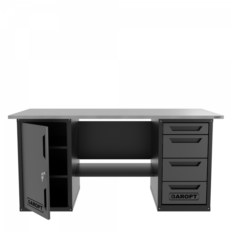 Верстак двухтумбовый дверь/4 ящиков, серый 1800*700 Garopt, GT1800DY4.grey