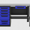 Верстак с ящиком однотумбовый 5 ящиков, синий 1400*700 Garopt, GT1400STY1Y5.blue