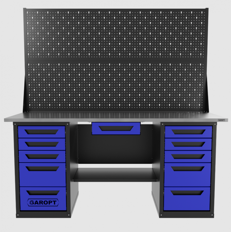 Верстак двухтумбовый 5 ящиков /5 ящиков с двумя экранами и ящиком, 1800*700 синий GAROPT, GT1800Y1Y5Y5PP2.blue Верстак двухтумбовый 5 ящиков /5 ящиков с двумя экранами и ящиком, 1800*700 синий GAROPT, GT1800Y1Y5Y5PP2.blue