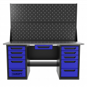 Верстак двухтумбовый 5 ящиков /5 ящиков с двумя экранами и ящиком, 1800*700 синий GAROPT, GT1800Y1Y5Y5PP2.blue