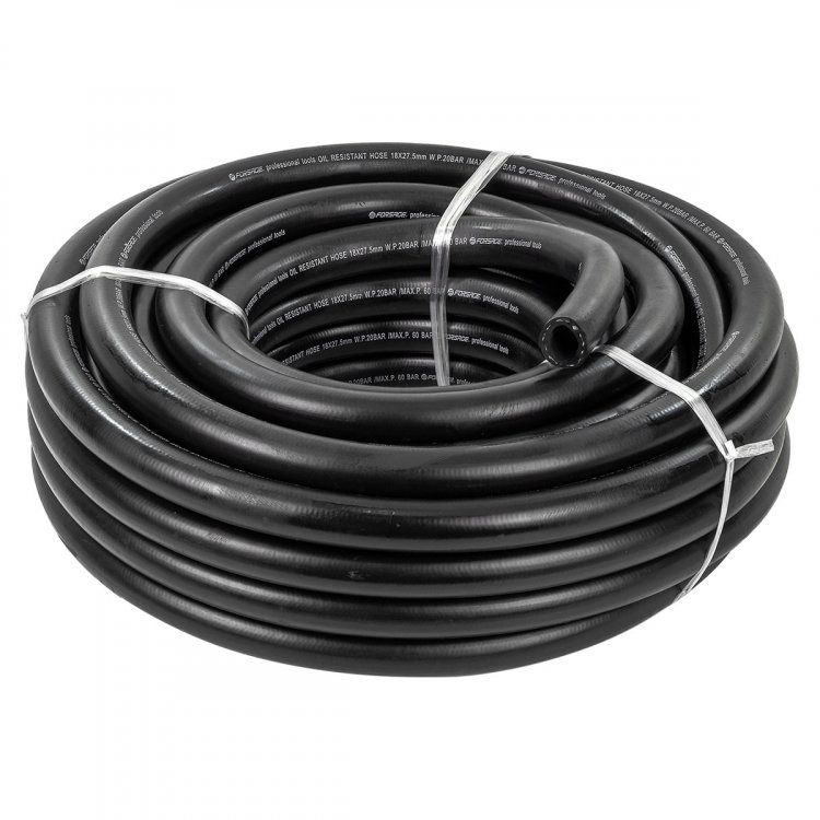 Шланг резиновый армированый бензо-маслостойкий 18х27.5ммх20м(повышенная гибкость и сопротивление к излому,раб.давл.20bar,max60bar,-30C°+70C°,DIN20018)