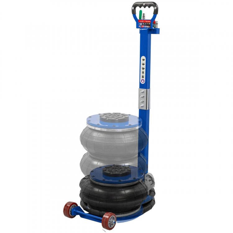 Домкрат подкатной пневматический 5т (h min 150мм, h max 450мм, 3 подушки, Ø320мм)