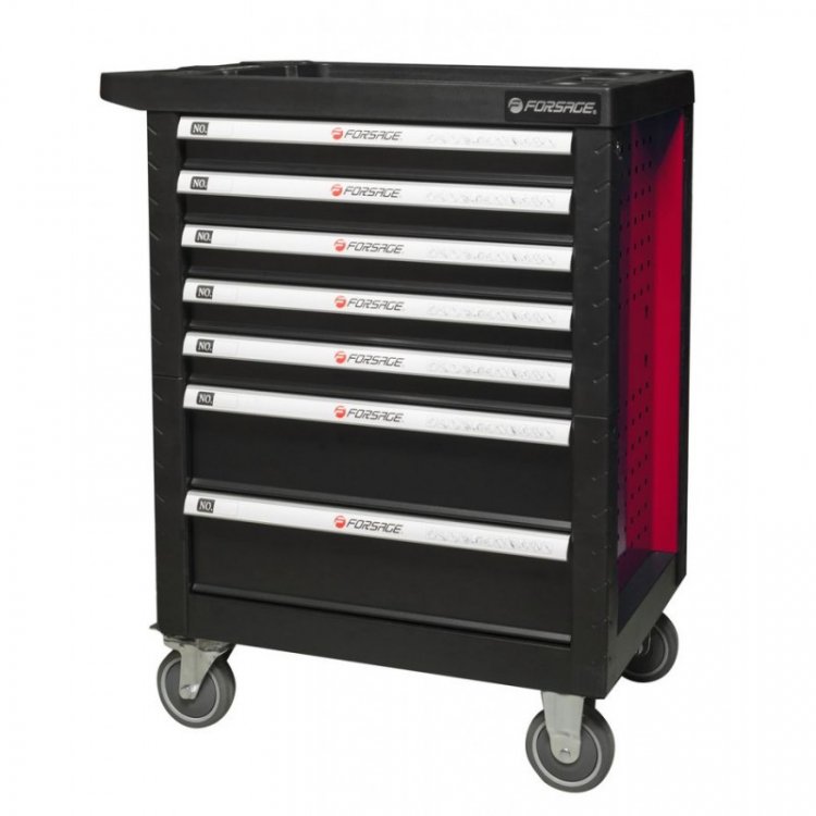 Тележка инструментальная 7-и полочная(красная) с пластиковой защитой корпуса+2боковые перфорации,460х770х980(полки:65х400х530-5шт,140х400х530мм-2шт) Тележка инструментальная 7-и полочная(красная) с пластиковой защитой корпуса+2боковые перфорации,460х770х980(полки:65х400х530-5шт,140х400х530мм-2шт)