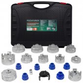 Набор съемников масляных фильтров,19пр.(съемник ''краб''-1шт, съемник ''крышка''-17шт) Набор съемников масляных фильтров,19пр.(съемник ''краб''-1шт, съемник ''крышка''-17шт)