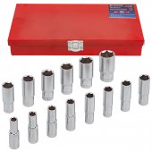 Набор головок глубоких 6-гр. 1/2" 14пр.(11-17,19,21-24,27,30) в метал.кейсе Набор головок глубоких 6-гр. 1/2" 14пр.(11-17,19,21-24,27,30) в метал.кейсе