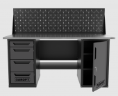 Верстак двухтумбовый дверь/4 ящиков с экраном, серый 1800*700 Garopt, GT1800DY4PP.grey